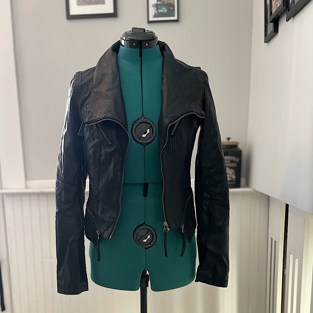 Black faux leather jacket